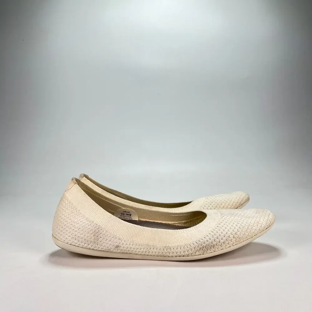 Allbirds Tree Breezers Cream Comfort Slip On Ballet Flats Shoes Women's Size 8